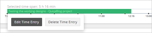 Editing time entry