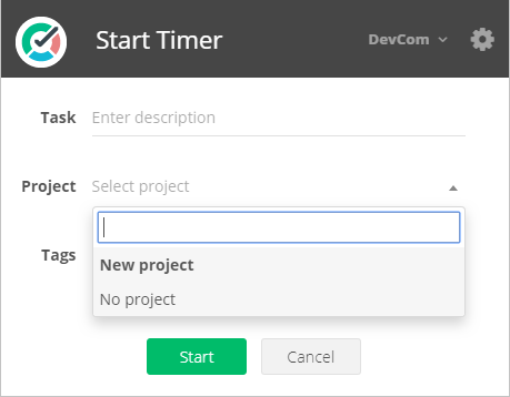 Start Timer Dialog