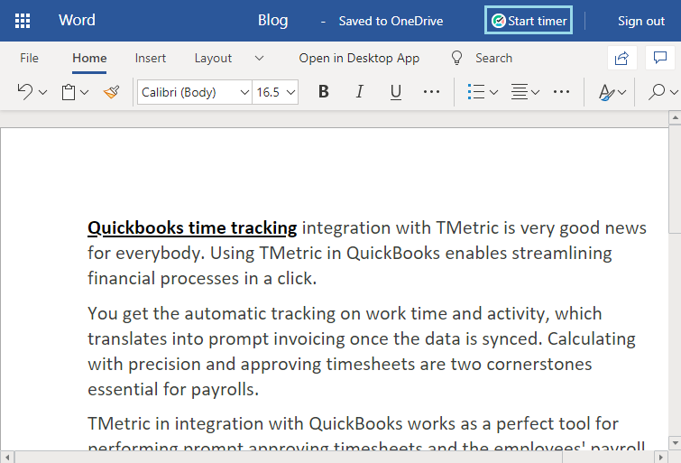 Track time spent on each doc in Word Online